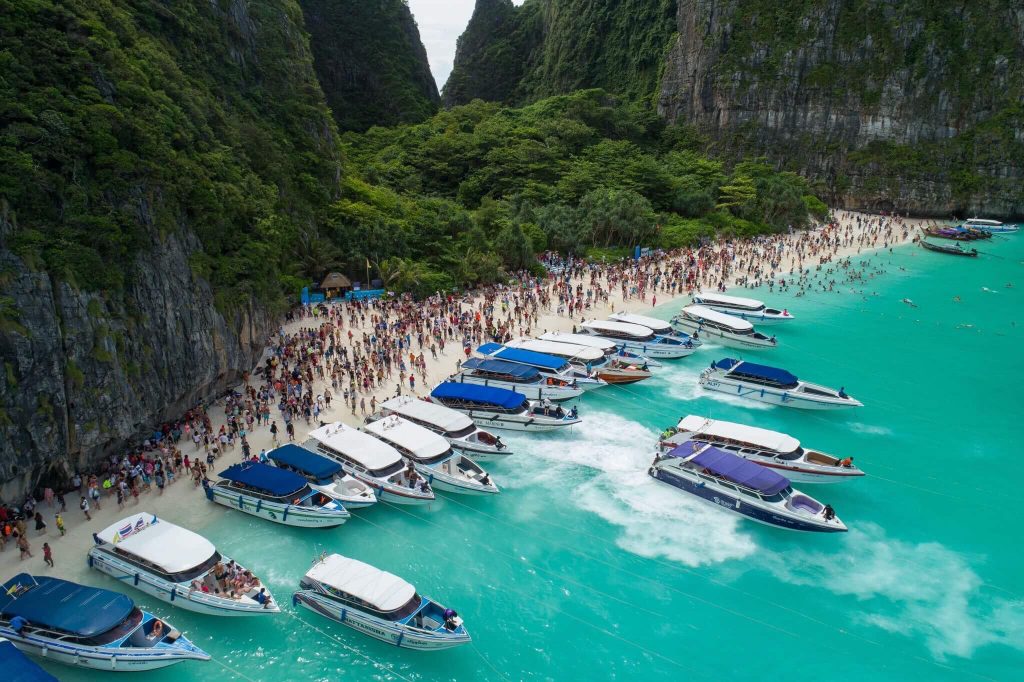 อ่าวมาหยา, เรือนำเที่ยว, เกาะพีพี, นักท่องเที่ยว, ฉลาม