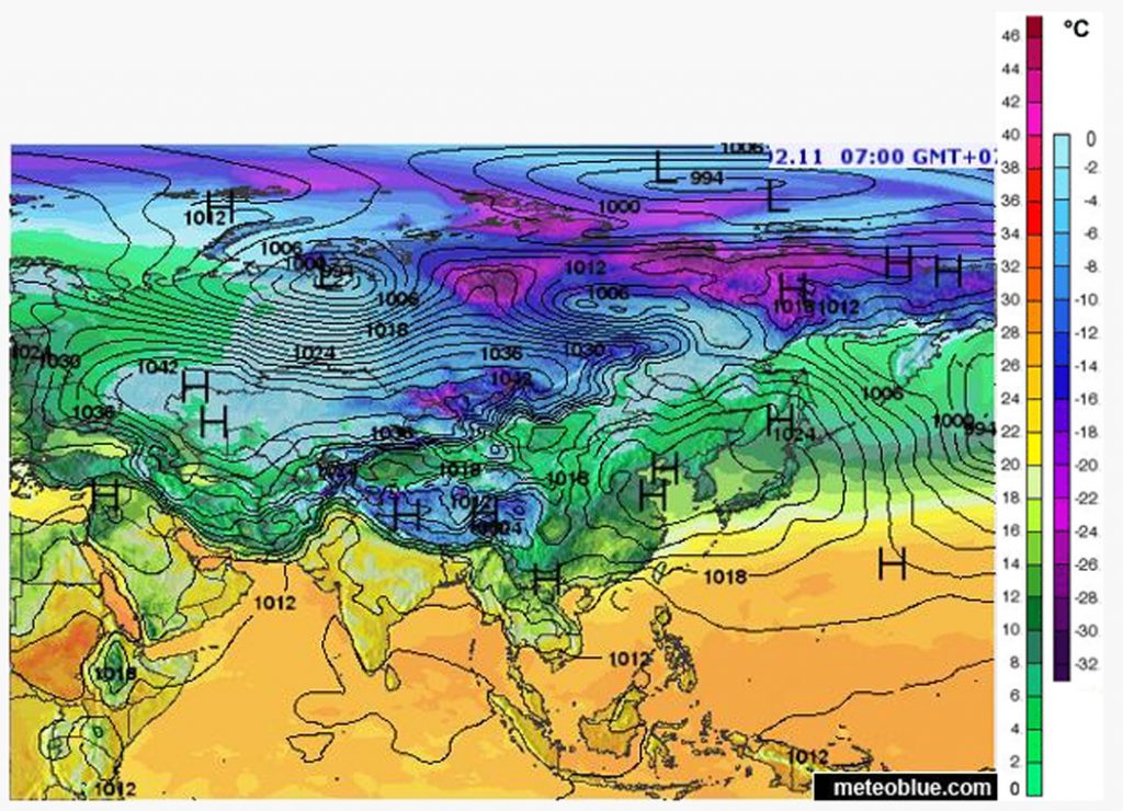 อากาศหนาว, หย่อมความกดอากาศ