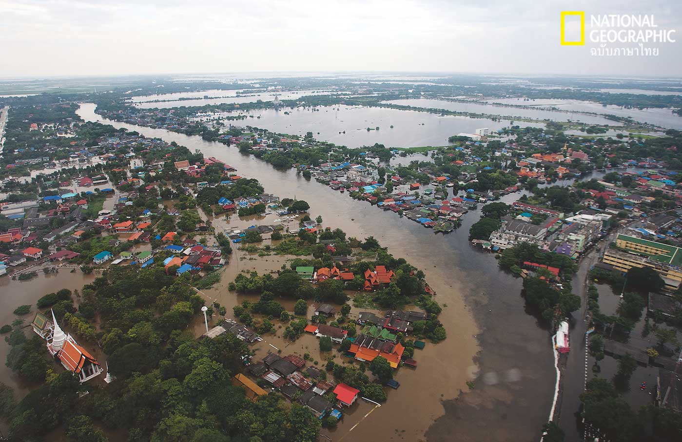 เกาะเมือง, อยุธยา, น้ำท่วม, น้ำท่วม 2554