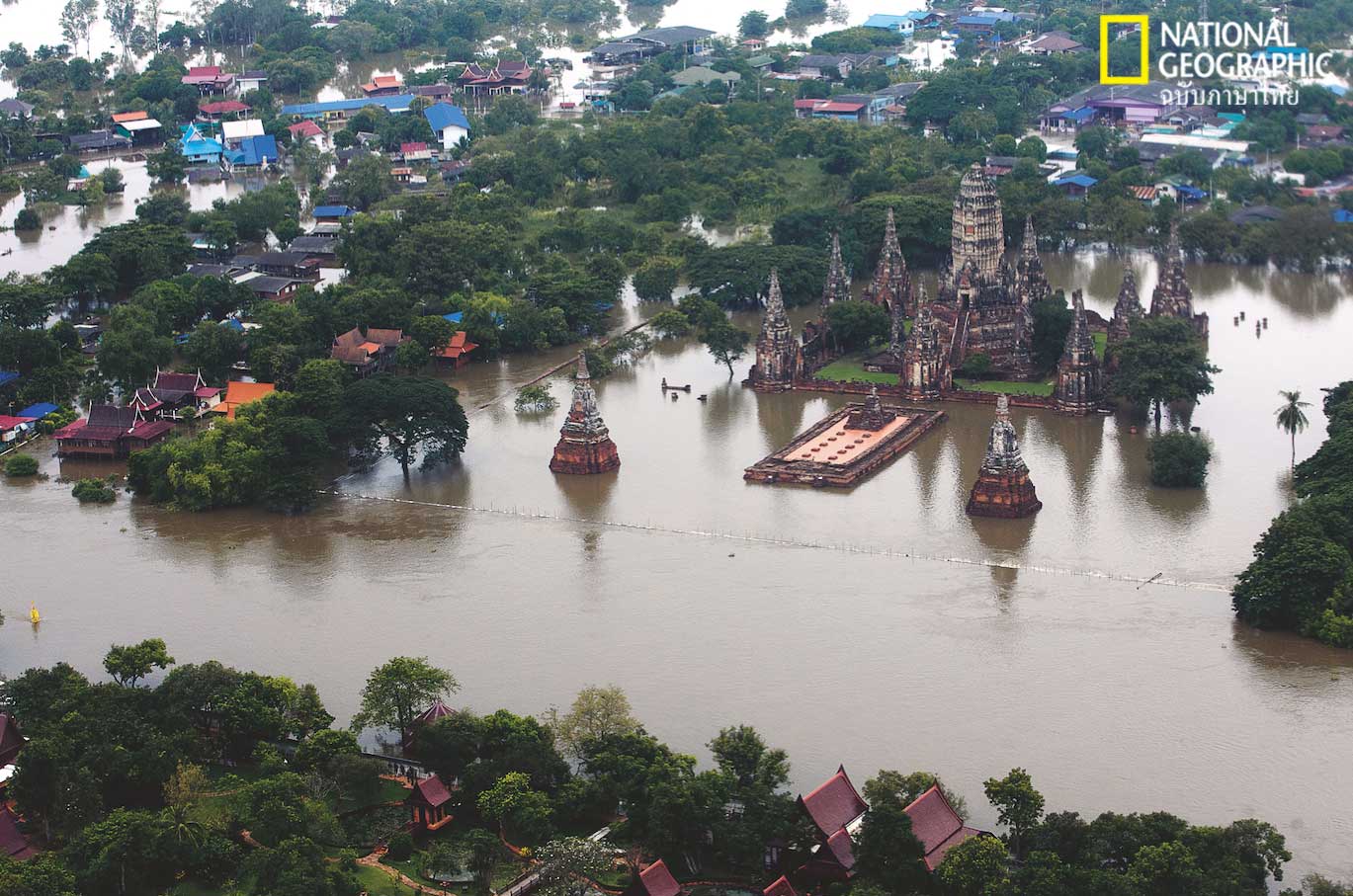 วัดไชยวัฒนาราม, น้ำท่วม 2554