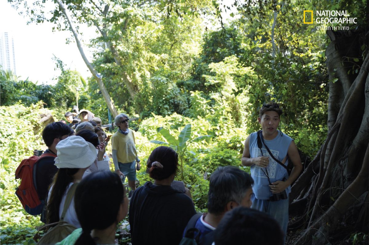 ผู้คนมากมาย เดินชมสวน