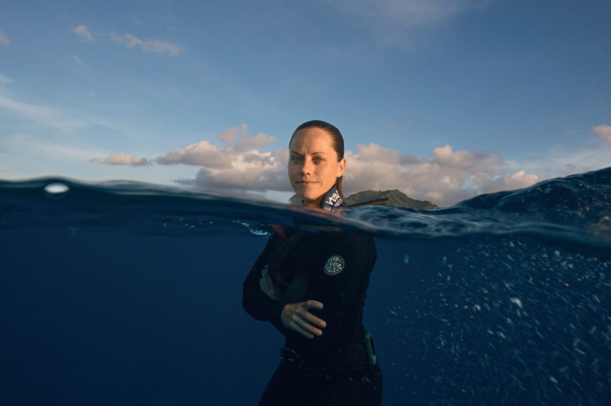 Jessica Cramp is free-diving in Rarotonga