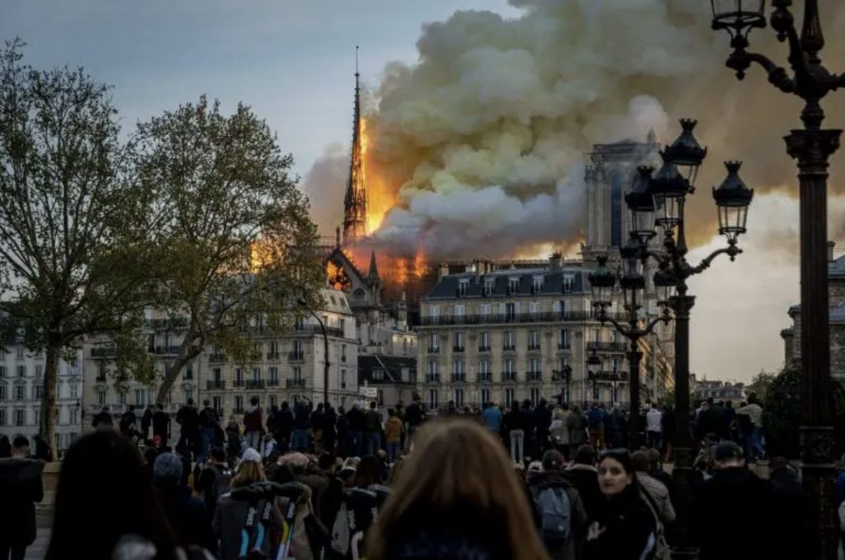 Notre Dame Cathedral on fire